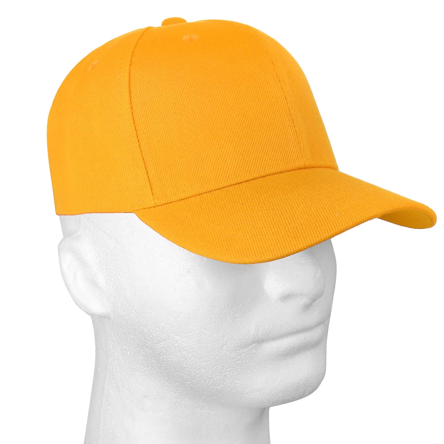 12-Pack Baseball Dad Cap Velcro Strap Adjustable Size - Gold