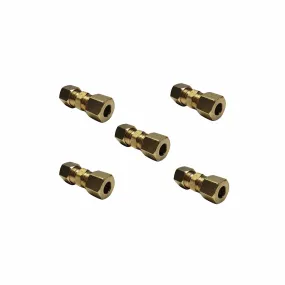 1/4" COMP x 1/4" COMP Brass Connect Union 5 Pack