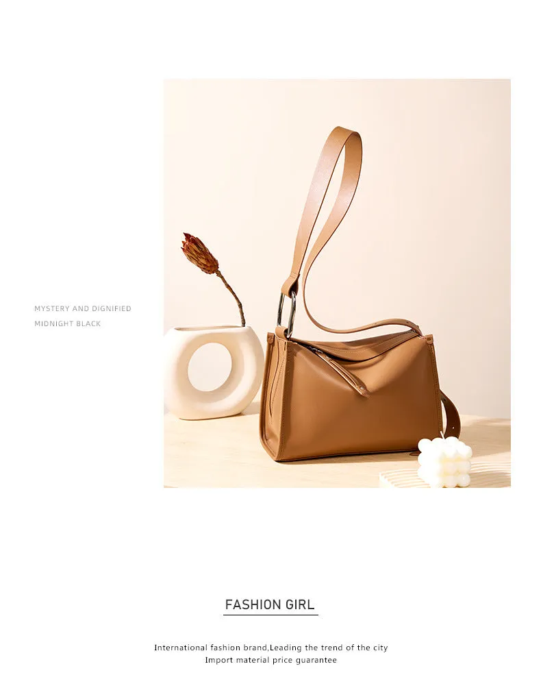 2024 new cowhide crossbody bag 2298 brown