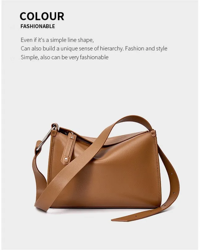 2024 new cowhide crossbody bag 2298 brown