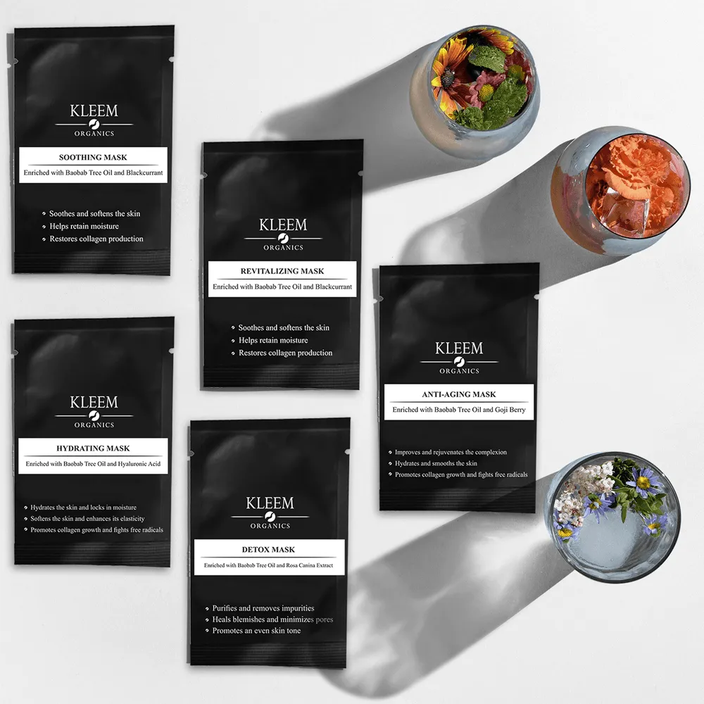 5 PACK FACE MASKS SET
