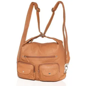 AFONiE- 3 In 1 Washable PU Series Handbag-Tan Color