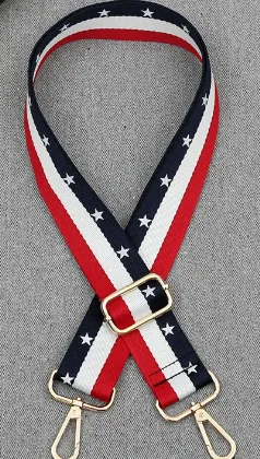 Bag Strap - Stripe - Blue/Red/White with Stars