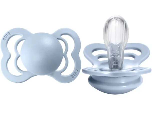 BIBS Pacifier SUPREME Silicone (Baby Blue-Pack of 1)