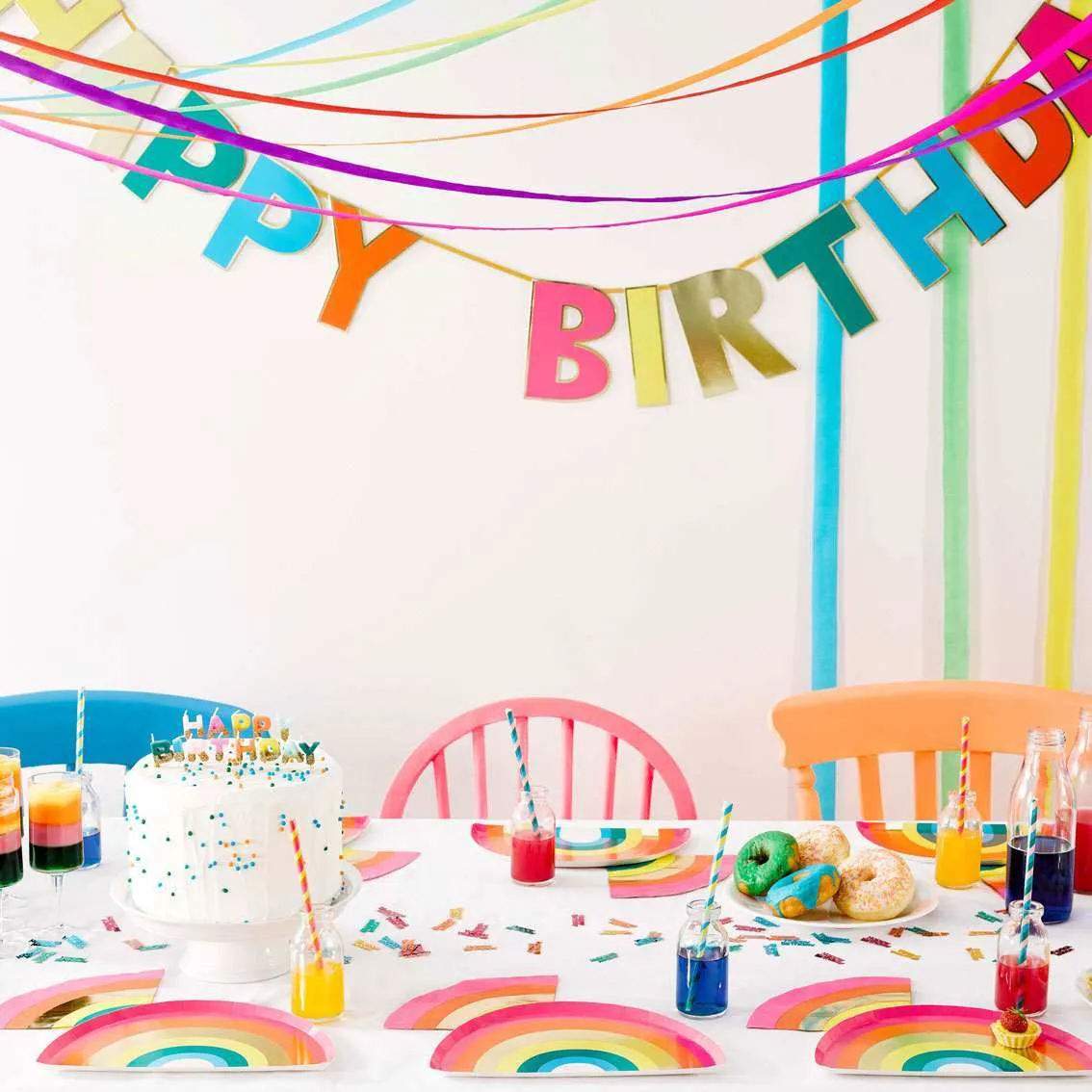 Birthday Brights Rainbow Shaped Napkins