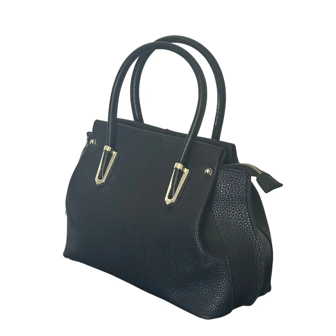 Black Boat Bag with Gold Detail
