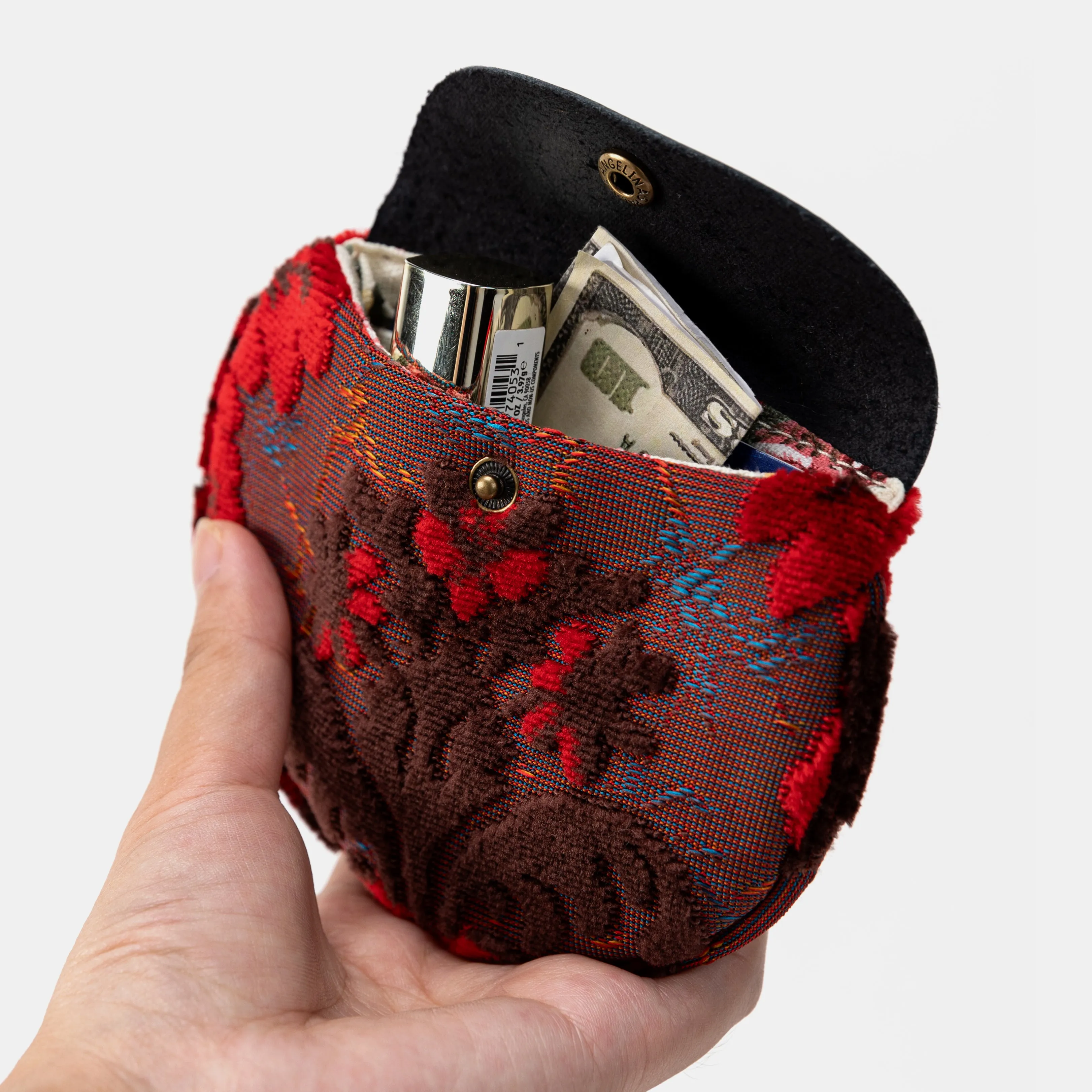 Burnout Velvet Revival Scarlet Flap Coin Purse