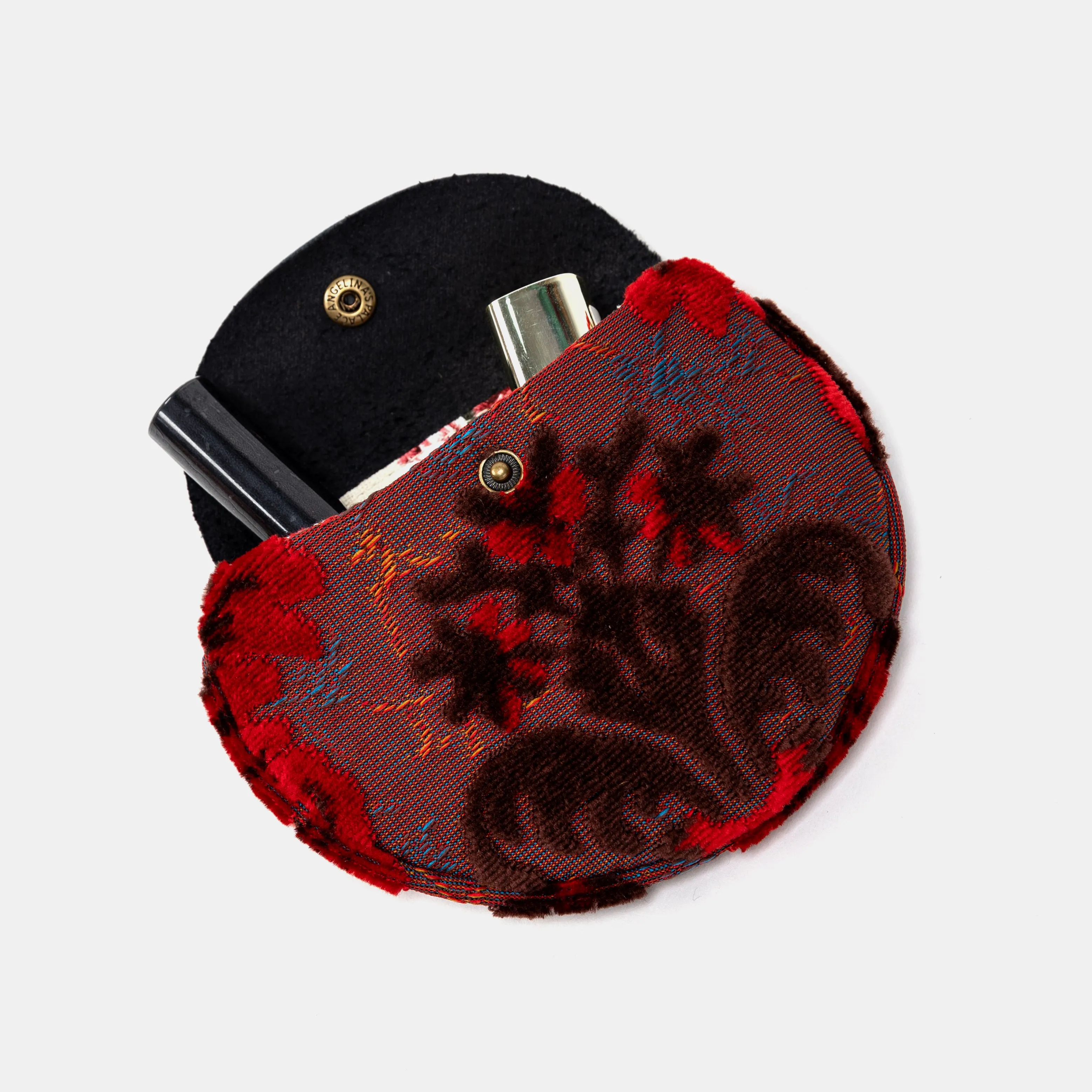Burnout Velvet Revival Scarlet Flap Coin Purse