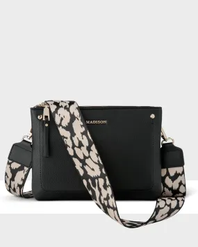 Charlotte Double Zip Crossbody Bag   Leopard Bag Strap