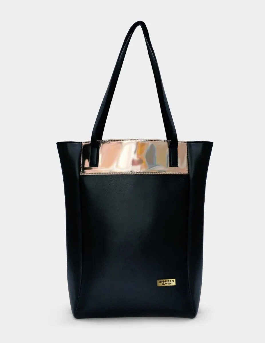 City Girl Shopper Black & Rosegold Tote bag | Modern Myth