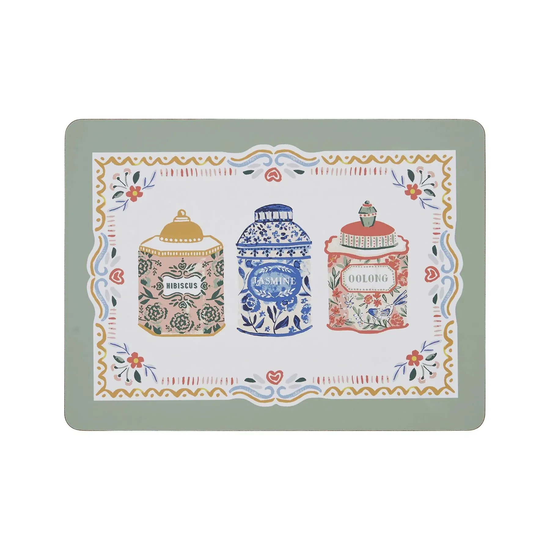 Cork-Backed Placemats "Tea Tins"