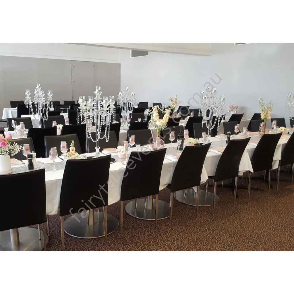 Elegant crystal candelabra with tea lights
