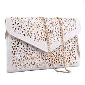 Hollow Out Shoulder Bags Crossbody Day Clutches Women Messenger  Bag Ladies Handbags Vintage Style Chain Envelope Bag