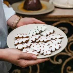 Iced Gingerbread Christmas Trees Rose Gold Balls