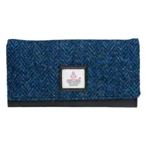 Ladies Envelope Purse Blue Harris Tweed