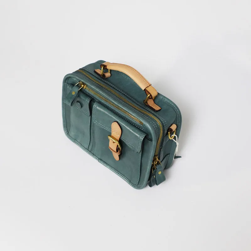 Ladies Small Leather Crossbody Purse Green Shoulder Bag