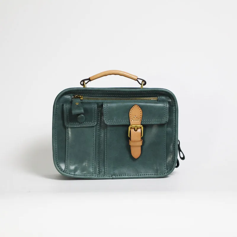 Ladies Small Leather Crossbody Purse Green Shoulder Bag