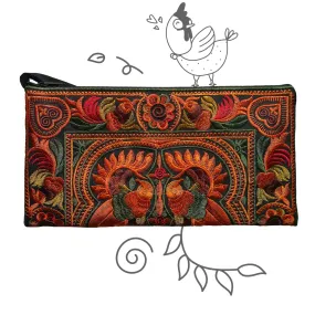 Medium Twin Bird Clutch (Gold/Ivy)