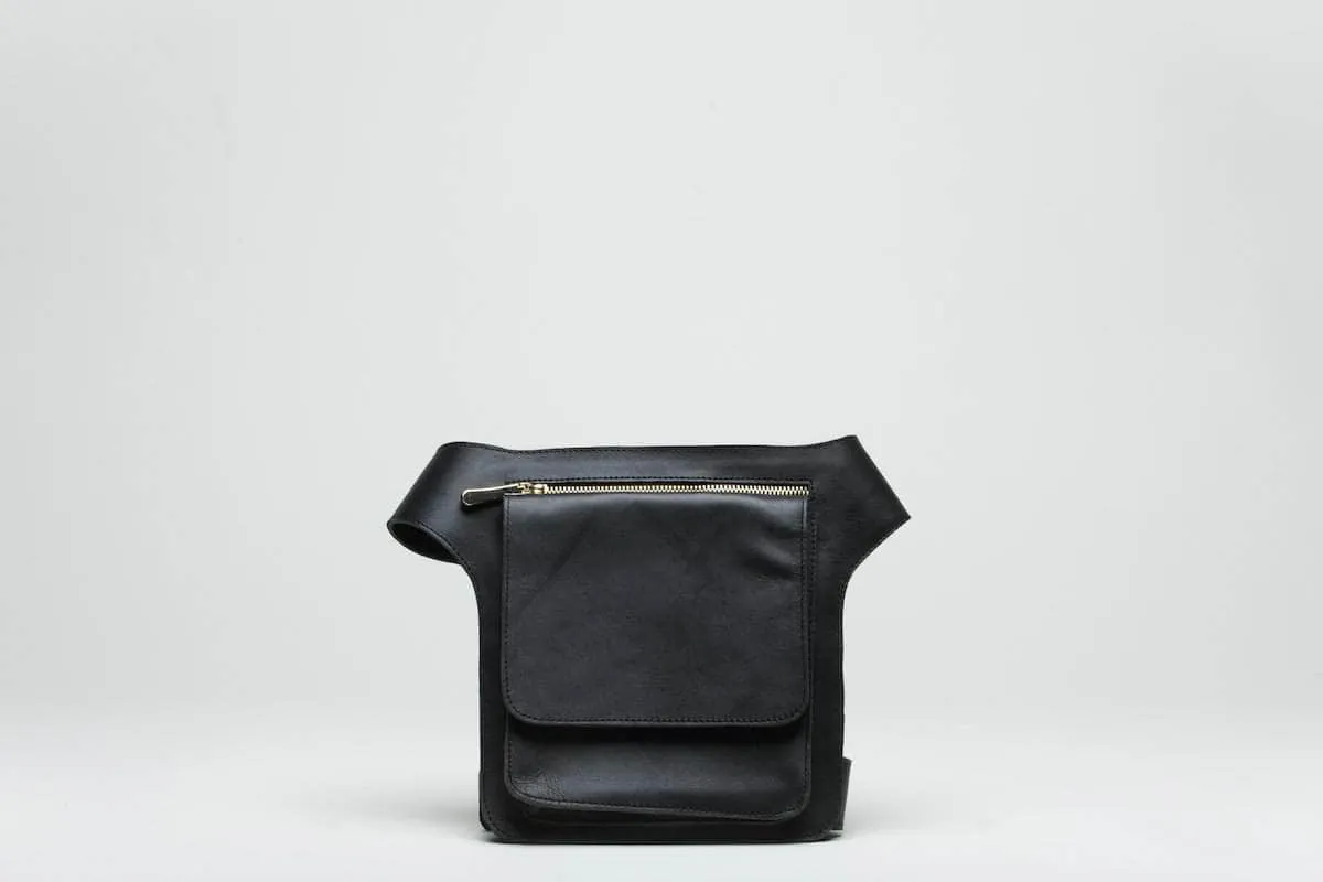 Mekane Leather Fanny Pack - Black