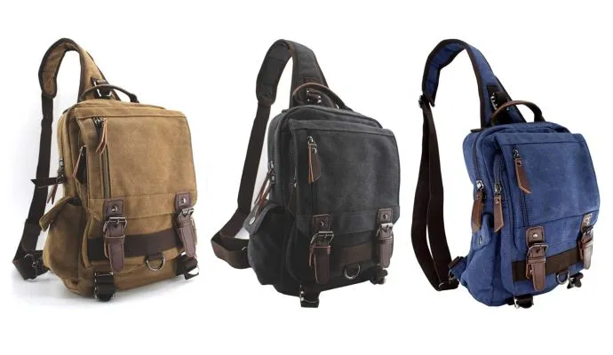 MROYALE™ Mini Sling Canvas Men's Chest Crossbody Shoulder Small Day Bag
