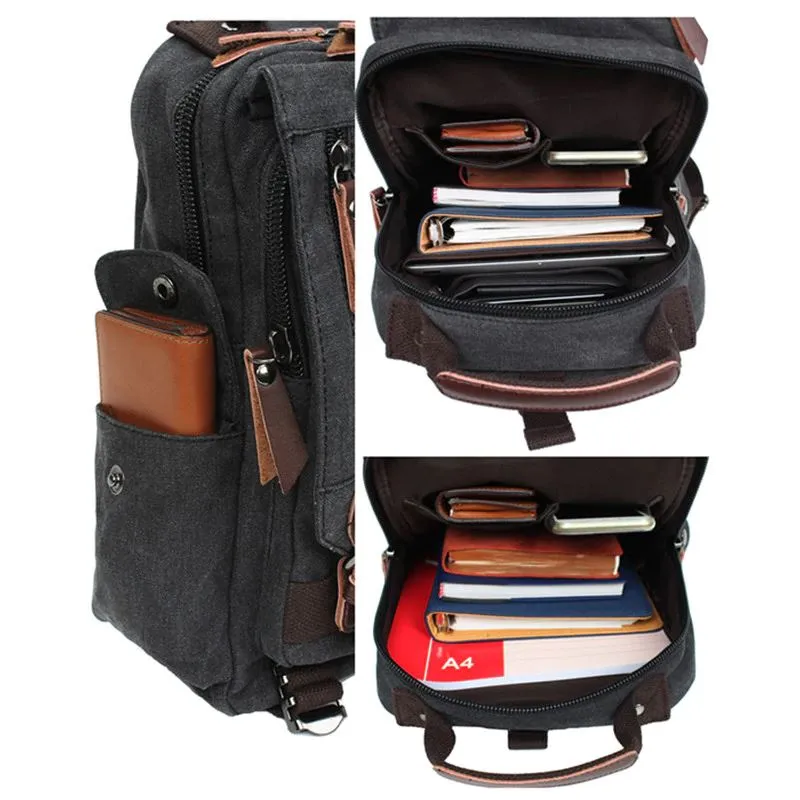MROYALE™ Mini Sling Canvas Men's Chest Crossbody Shoulder Small Day Bag