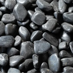 Natural Pebbles Black Polished 10kg
