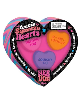 Nee Doh Teenie 3pk Squeeze Hearts - Assorted