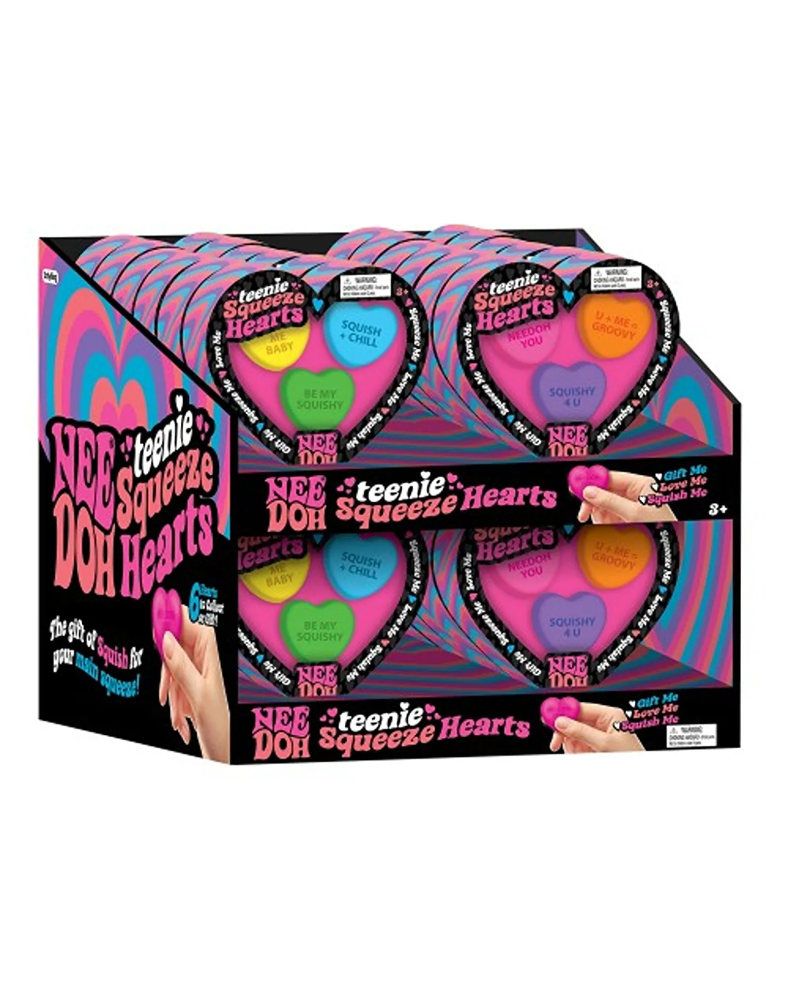 Nee Doh Teenie 3pk Squeeze Hearts - Assorted