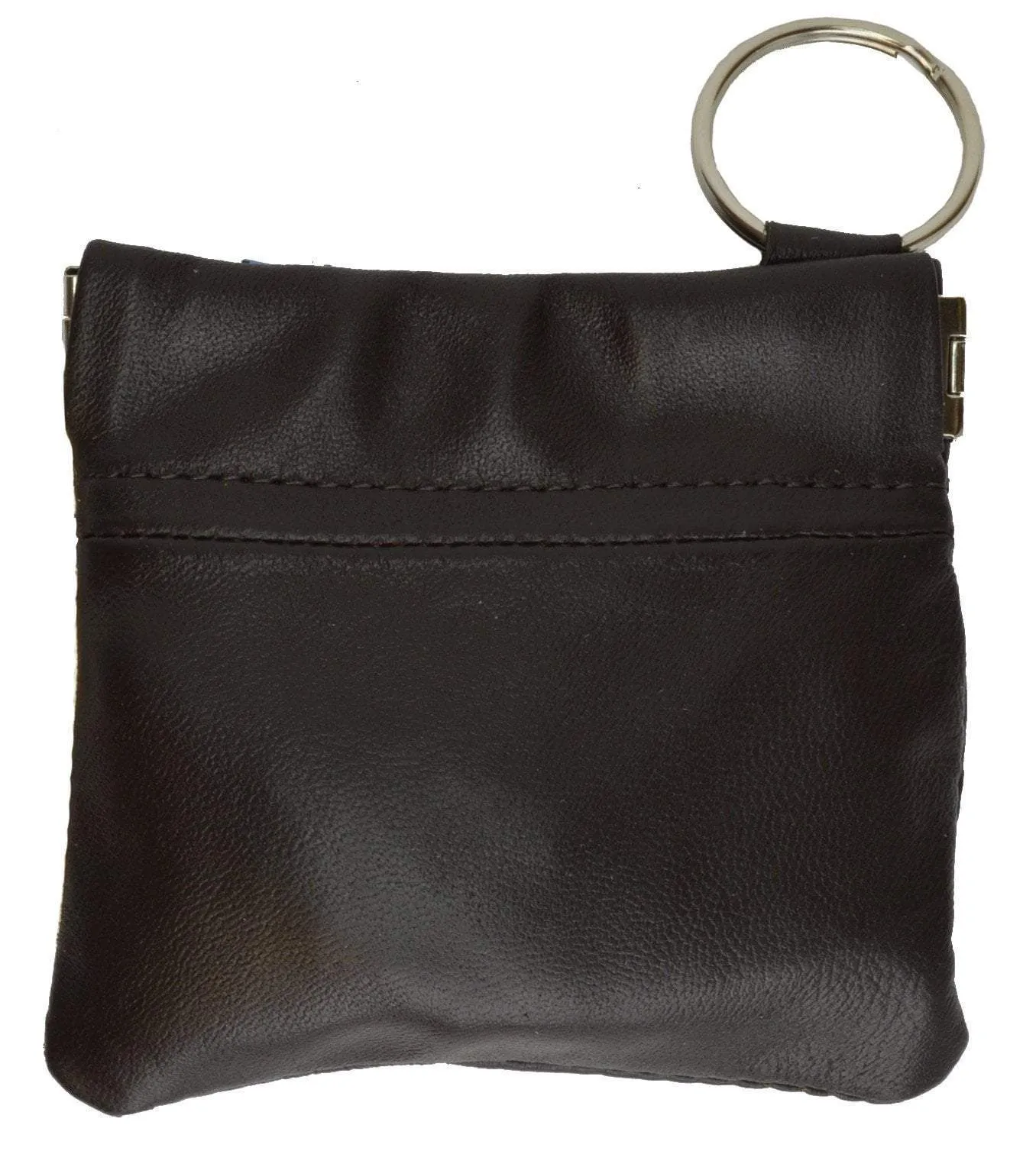 New Genuine Leather Coin Change Purse With Elastic Closure