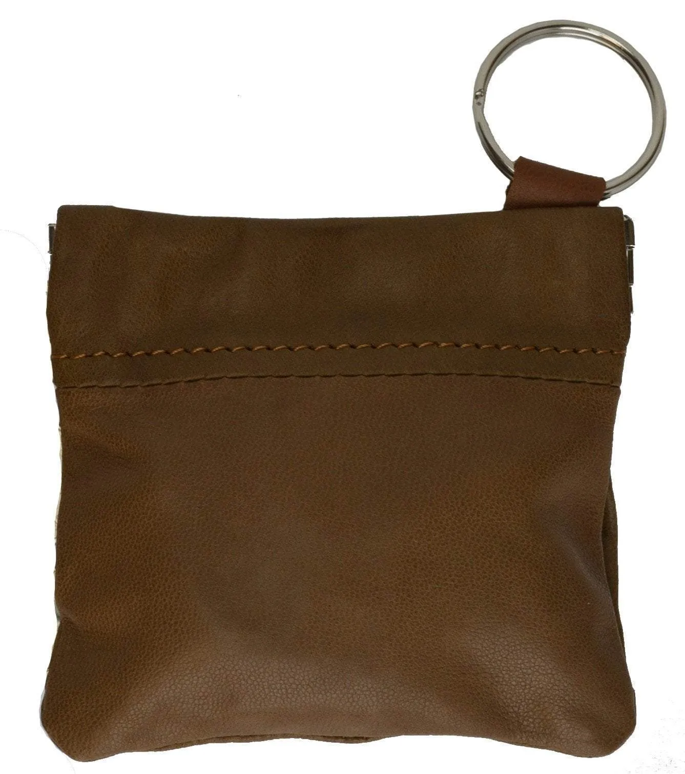 New Genuine Leather Coin Change Purse With Elastic Closure