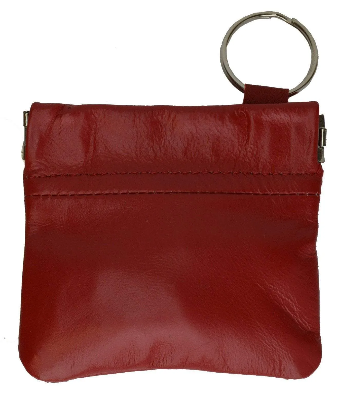 New Genuine Leather Coin Change Purse With Elastic Closure