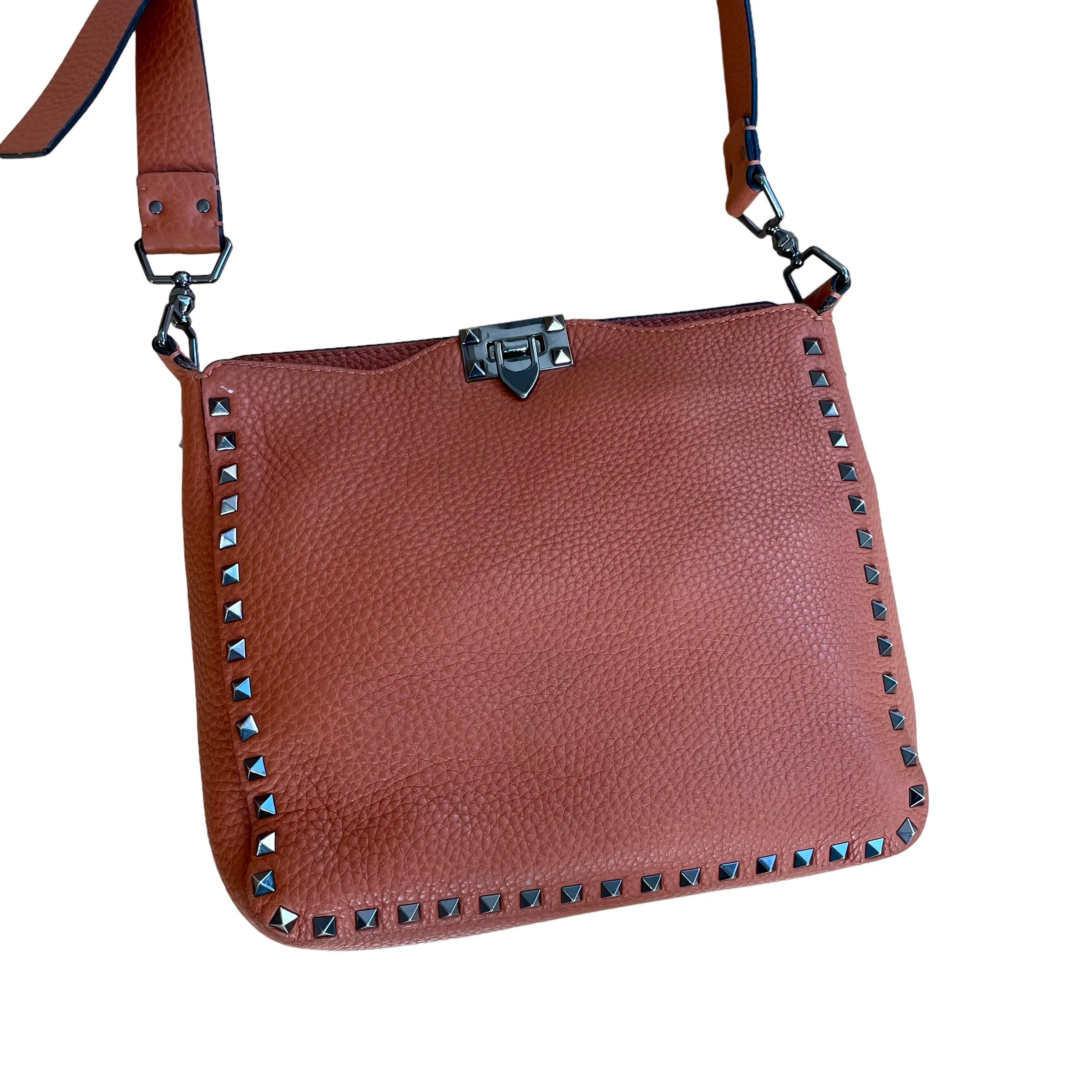 Orange Rockstud Crossbody Bag