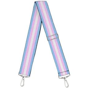Purse Strap - Flag Transgender Baby Blue Baby Pink White