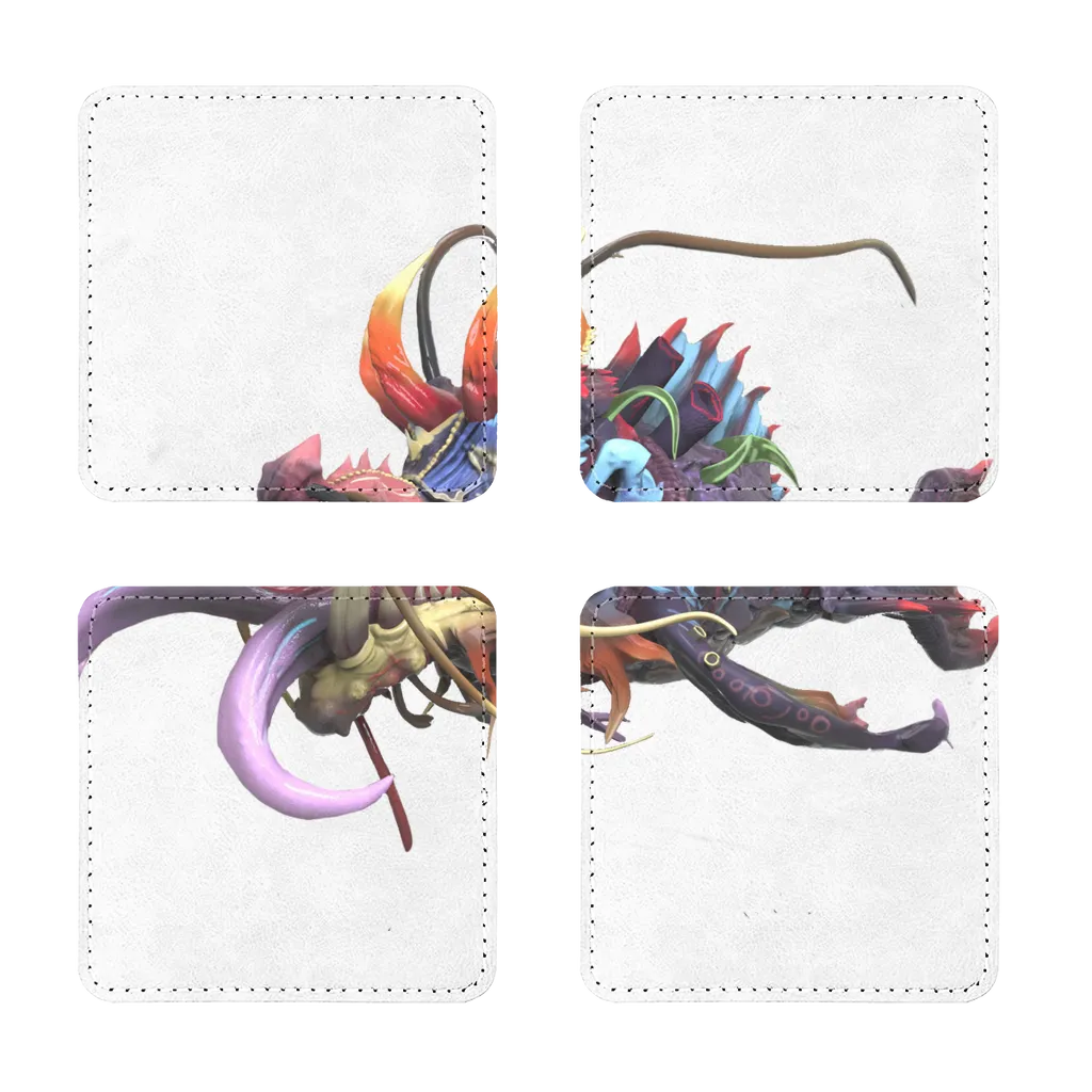 Ryuuk the Fish Dragon God Sublimation Coasters Pack of Four