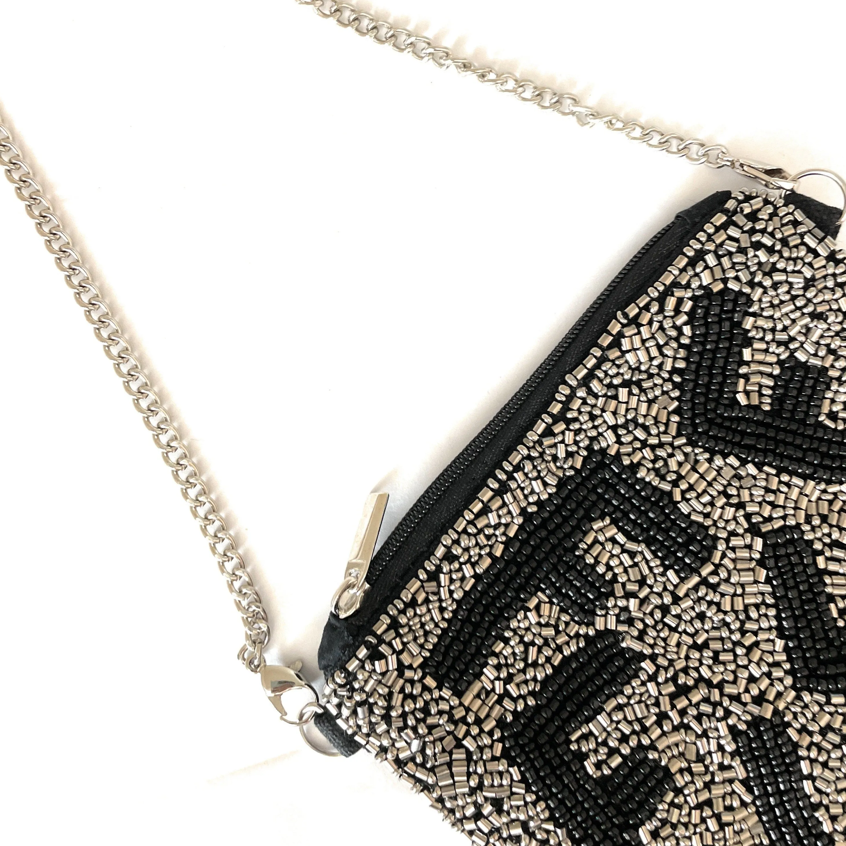 Silver Beaded Purse