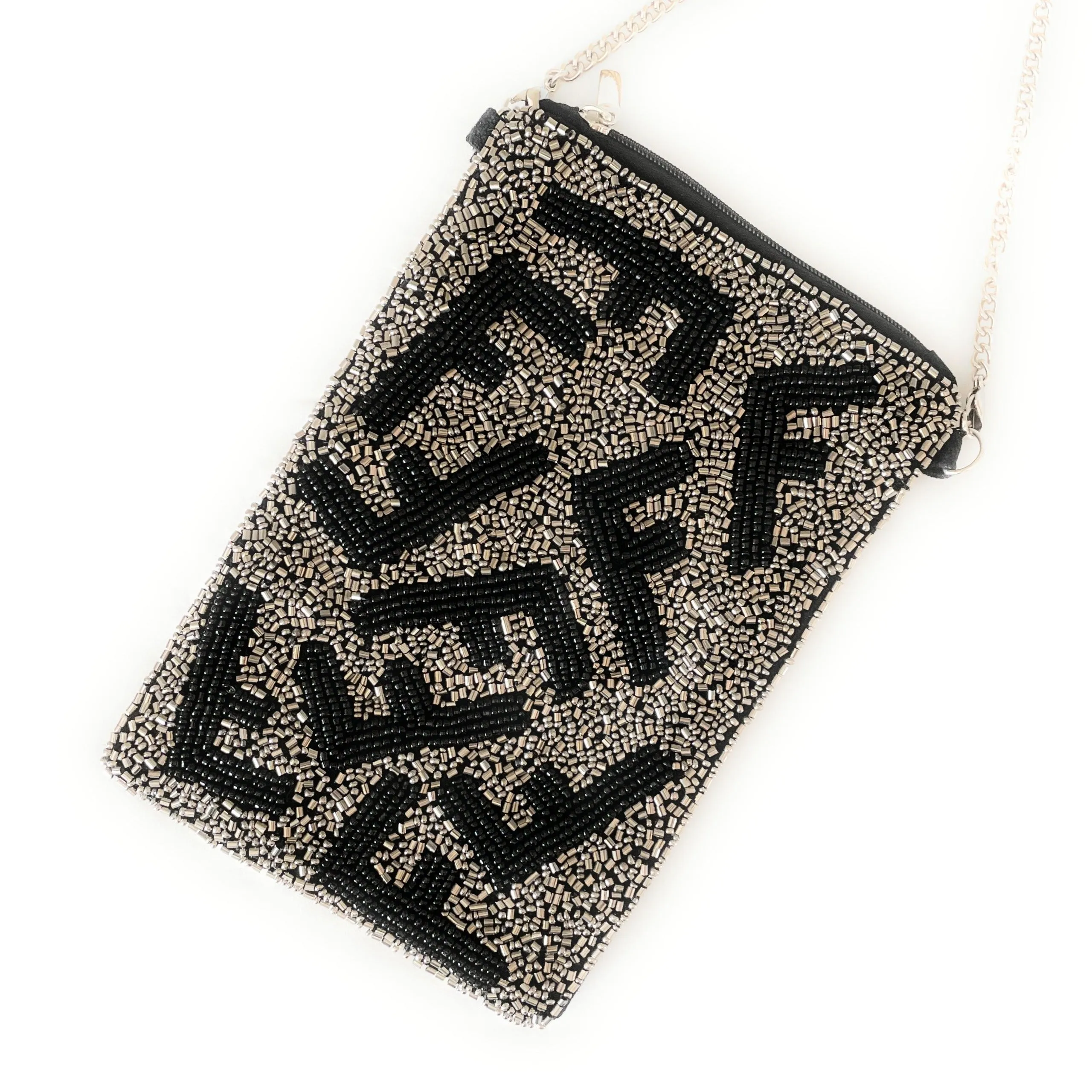 Silver Beaded Purse