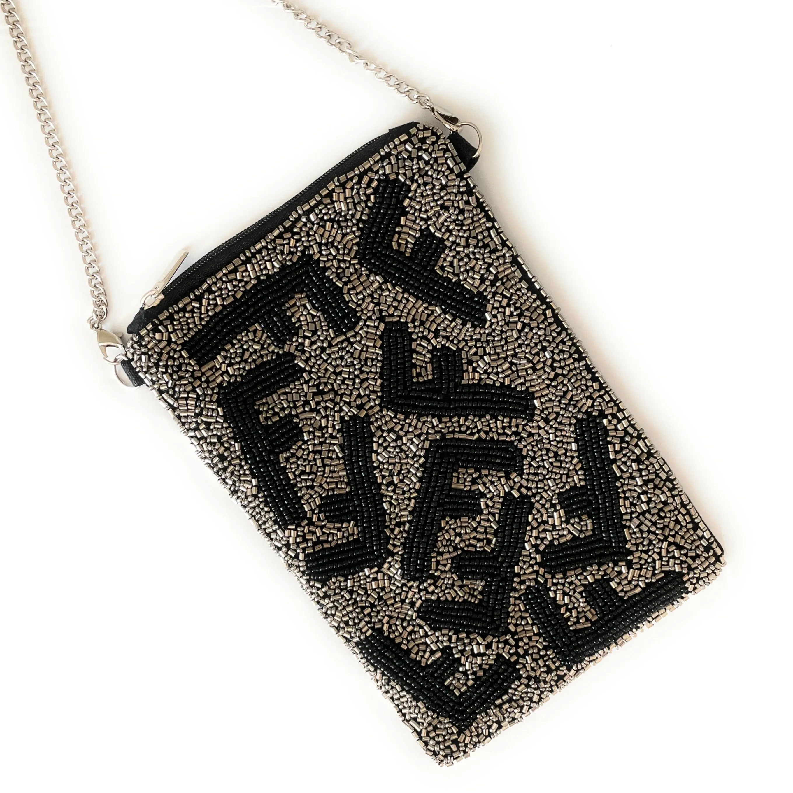 Silver Beaded Purse