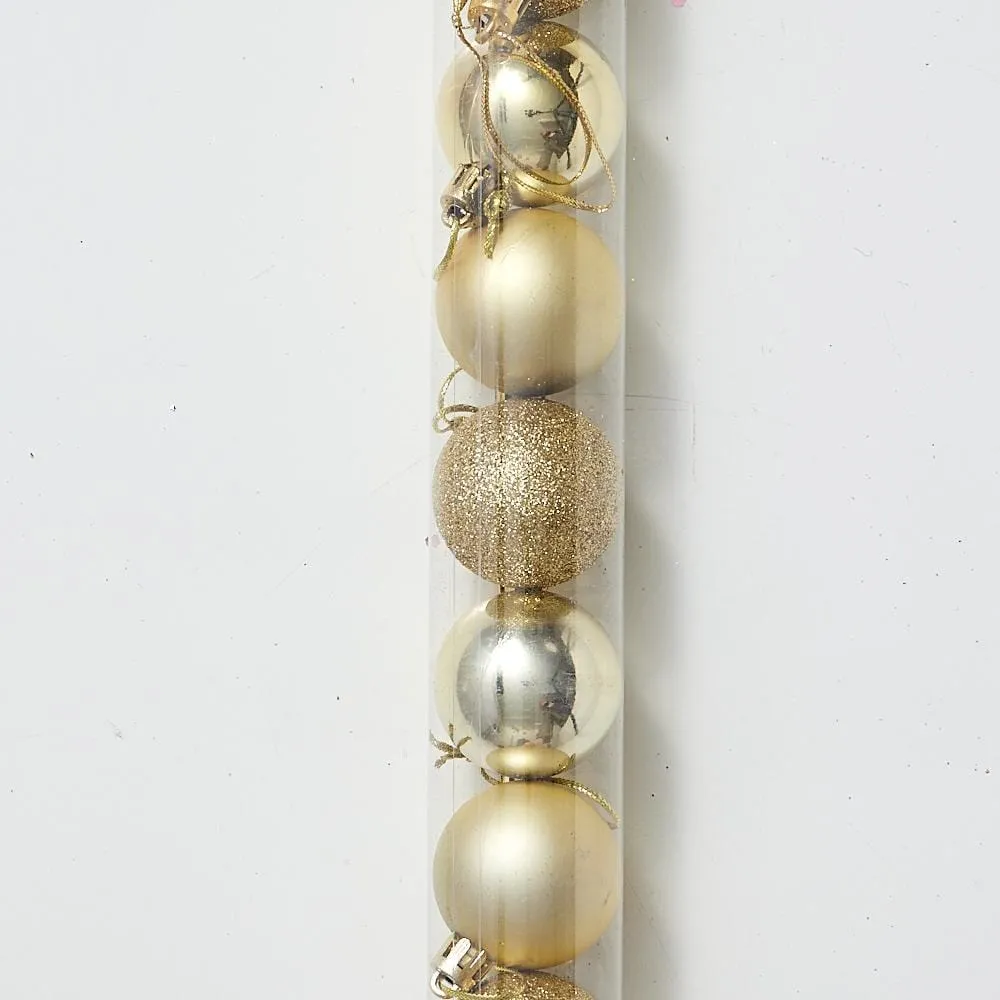 Tube Baubles 18pcs Asst (4cm)