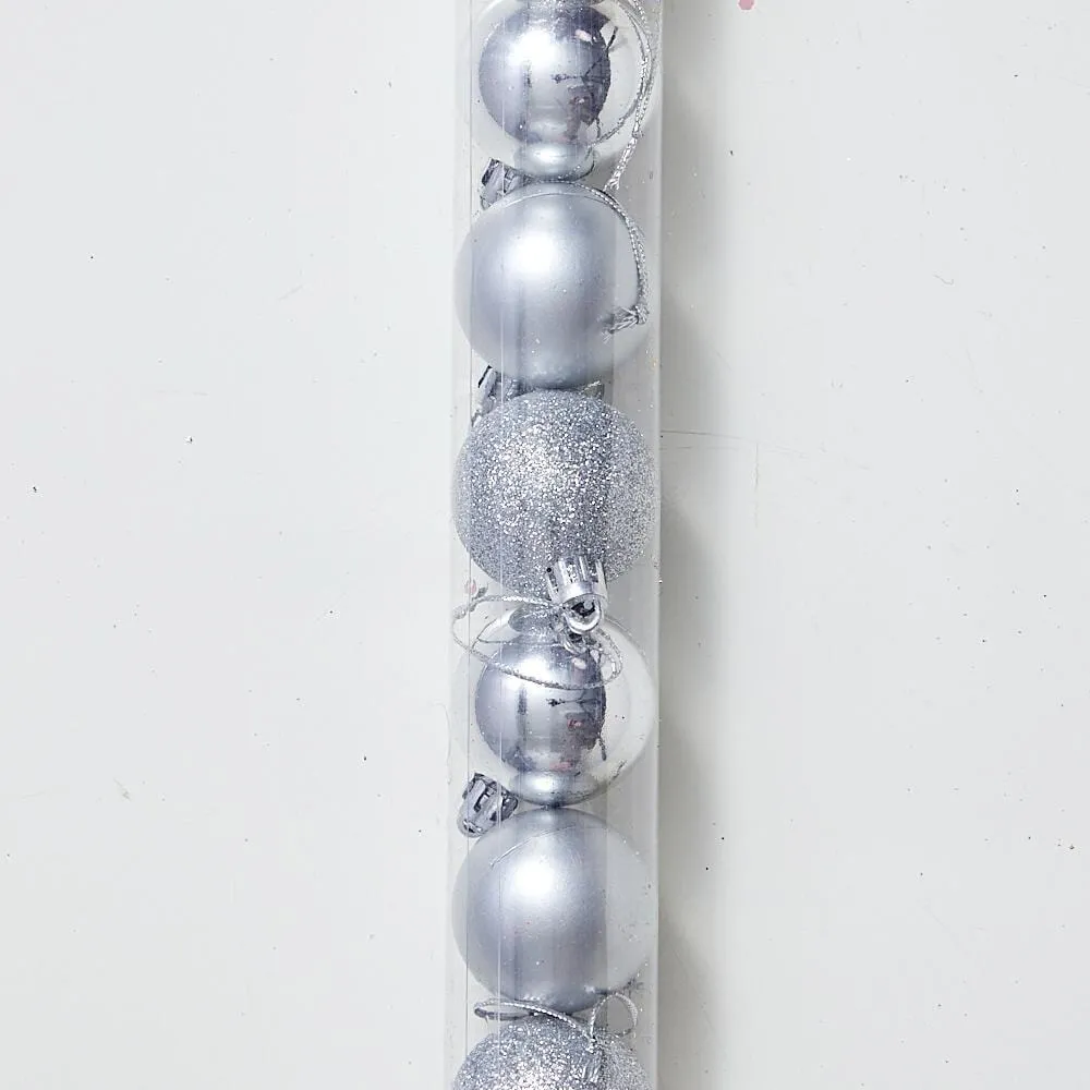 Tube Baubles 18pcs Asst (4cm)