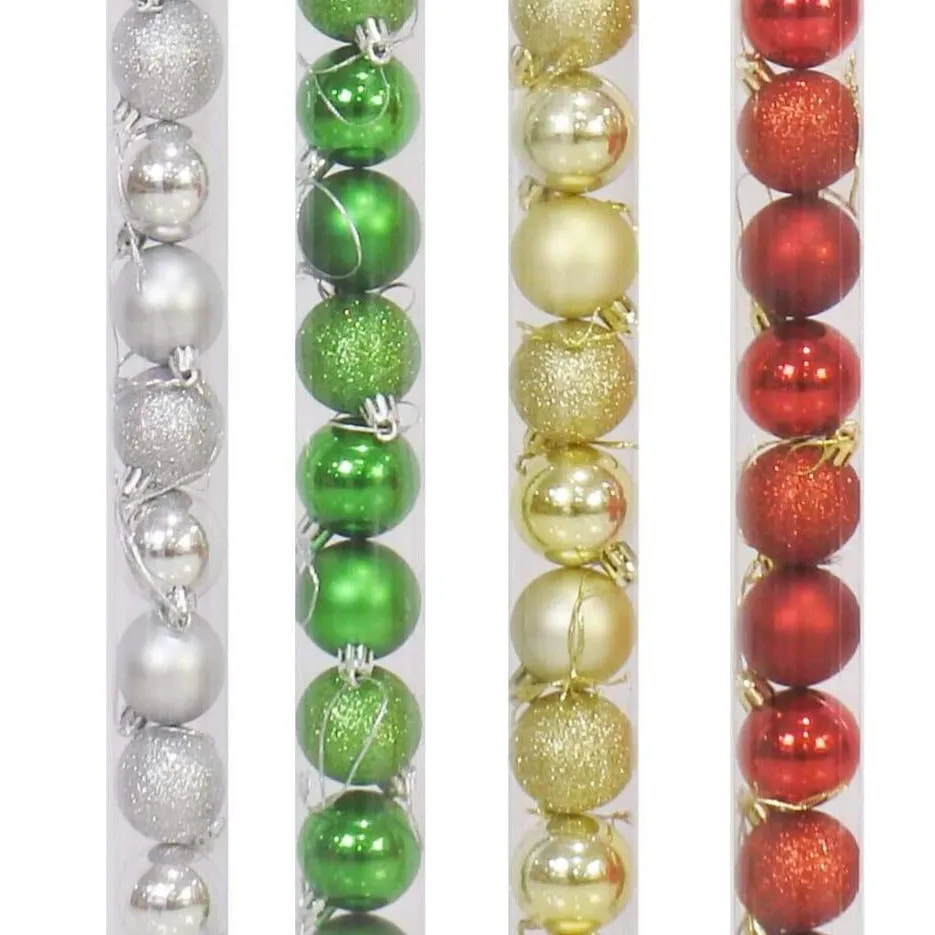 Tube Baubles 18pcs Asst (4cm)