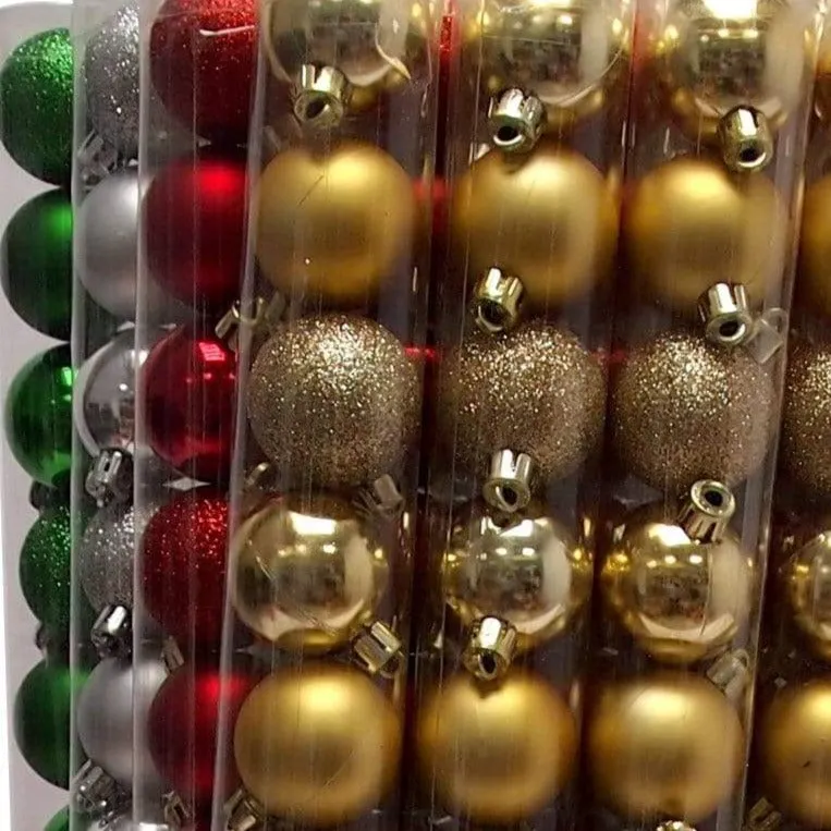 Tube Baubles 18pcs Asst (4cm)