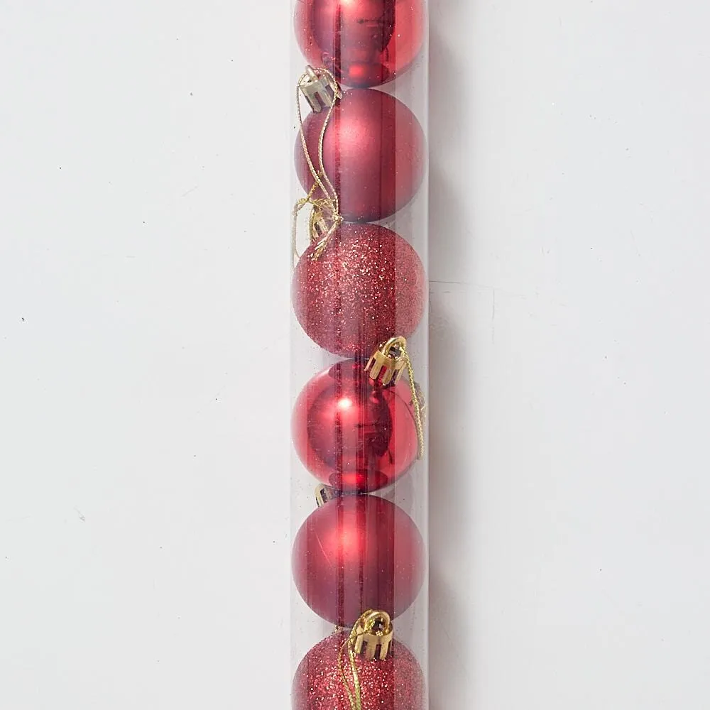 Tube Baubles 18pcs Asst (4cm)