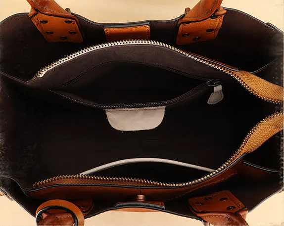 Womens Small Over The Shoulder Purse Brown Leather Crossbody Bag
