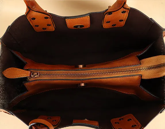 Womens Small Over The Shoulder Purse Brown Leather Crossbody Bag