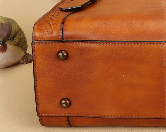 Womens Small Over The Shoulder Purse Brown Leather Crossbody Bag