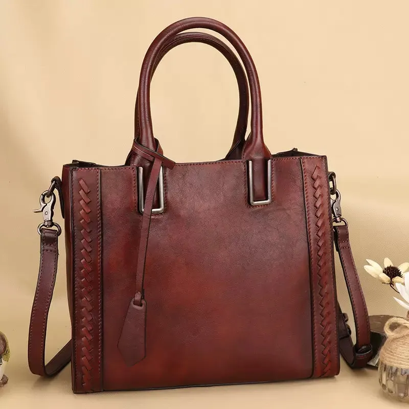 Womens Small Over The Shoulder Purse Brown Leather Crossbody Bag